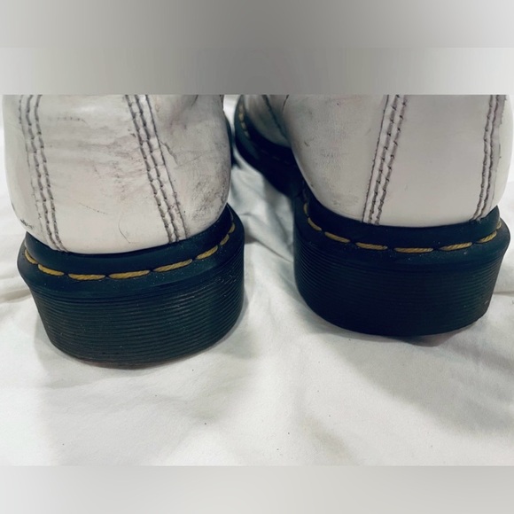 Intentionally Distressed, Like New Dr. Martens White Leather Docs Grunge Boots. - Picture 7 of 11